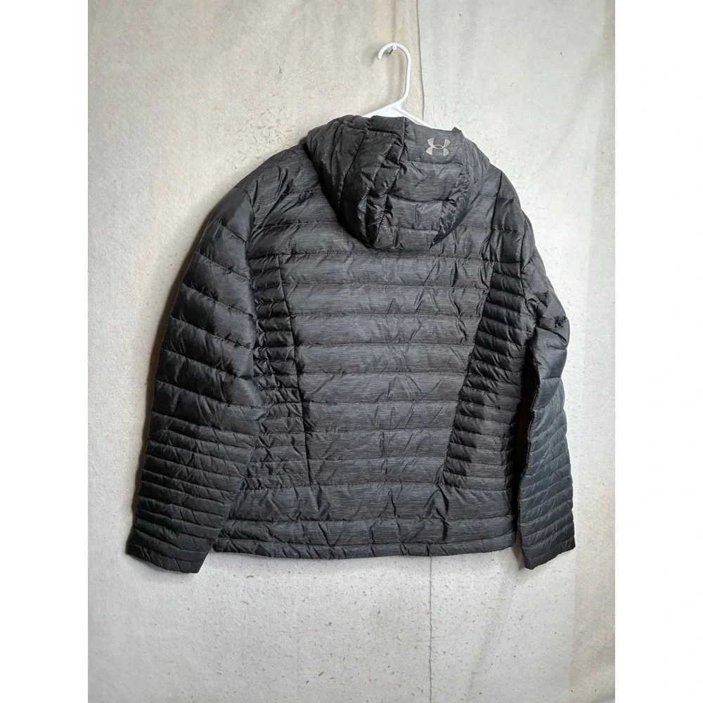 Under Armour ColdGear Pertex Quantum Hooded Puffer Jacket Black Mens XL 8229